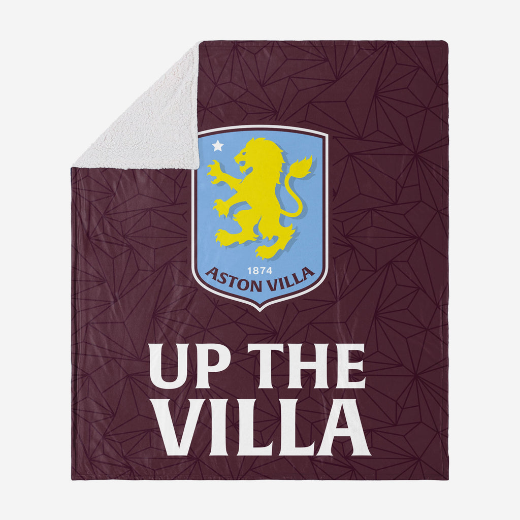 Aston Villa FC Slogan Sherpa Plush Throw Blanket FOCO - FOCO.com | UK & IRE