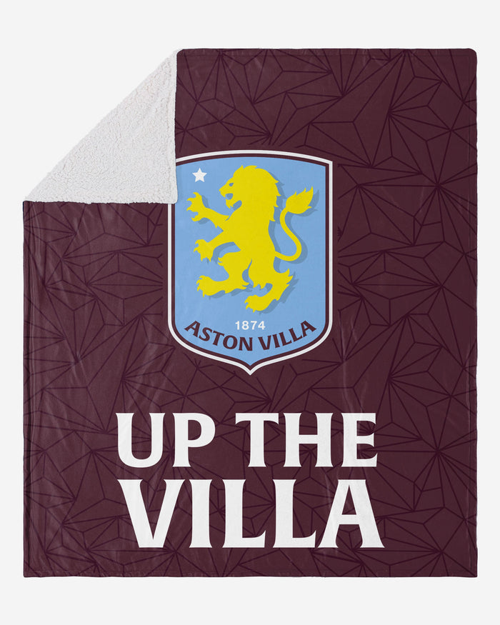 Aston Villa FC Slogan Sherpa Plush Throw Blanket FOCO - FOCO.com | UK & IRE