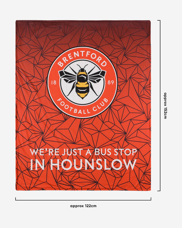 Brentford FC Slogan Sherpa Plush Throw Blanket FOCO - FOCO.com | UK & IRE