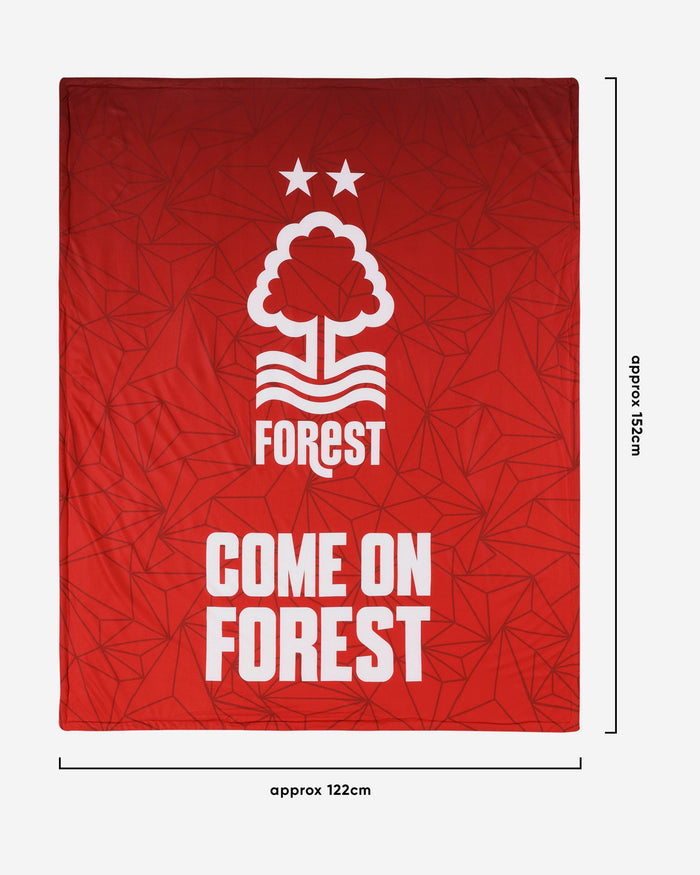 Nottingham Forest FC Slogan Sherpa Plush Throw Blanket FOCO - FOCO.com | UK & IRE