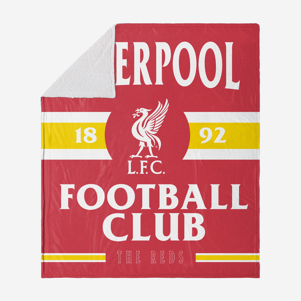 Liverpool FC Established Sherpa Throw Blanket FOCO - FOCO.com | UK & IRE