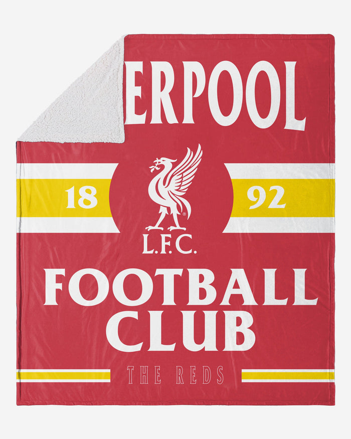 Liverpool FC Established Sherpa Throw Blanket FOCO - FOCO.com | UK & IRE