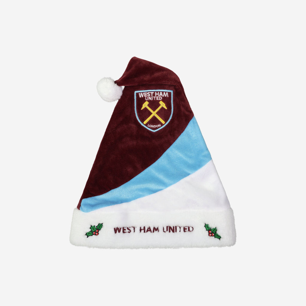 West Ham United FC Colourblock Santa Hat FOCO - FOCO.com | UK & IRE