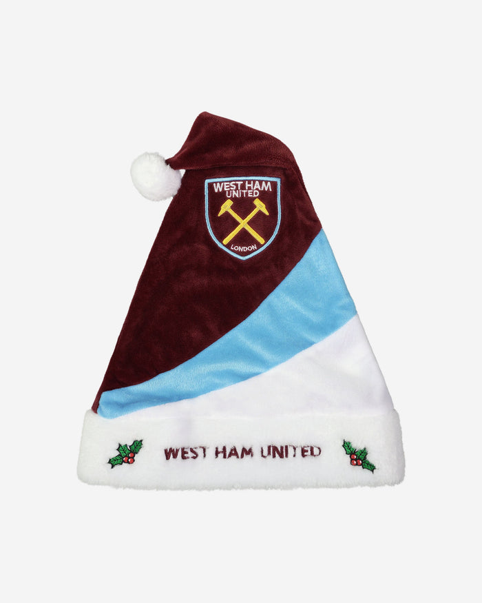 West Ham United FC Colourblock Santa Hat FOCO - FOCO.com | UK & IRE