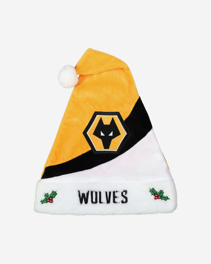 Wolverhampton Wanderers FC Colourblock Santa Hat FOCO - FOCO.com | UK & IRE