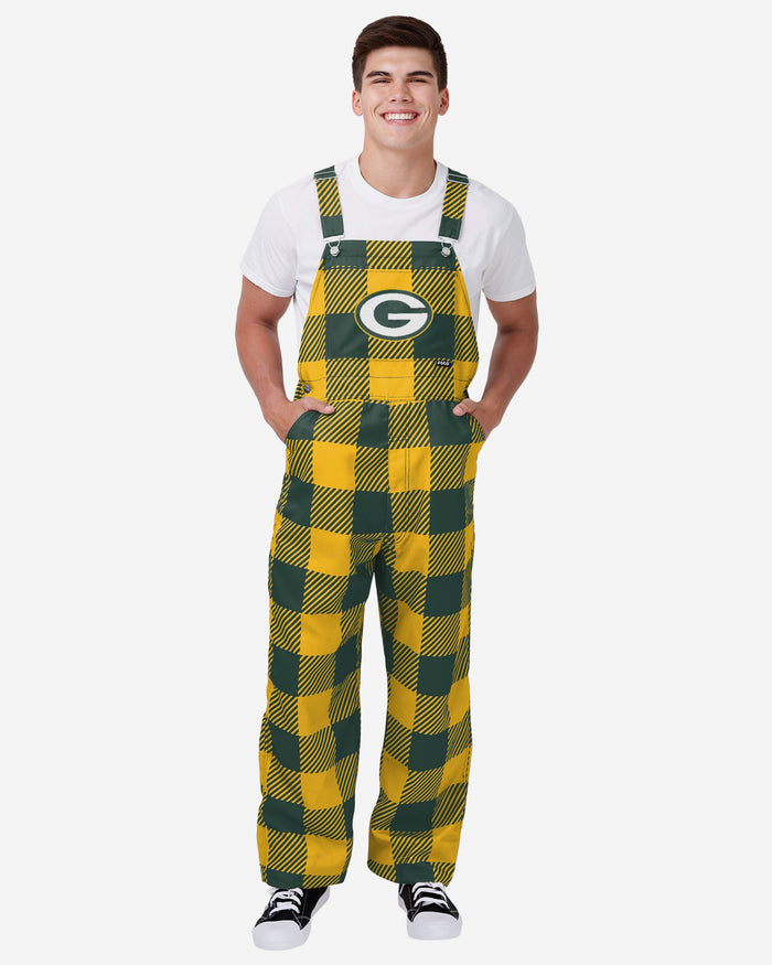Green Bay Packers Mens Plaid Bib Dungarees FOCO S - FOCO.com | UK & IRE
