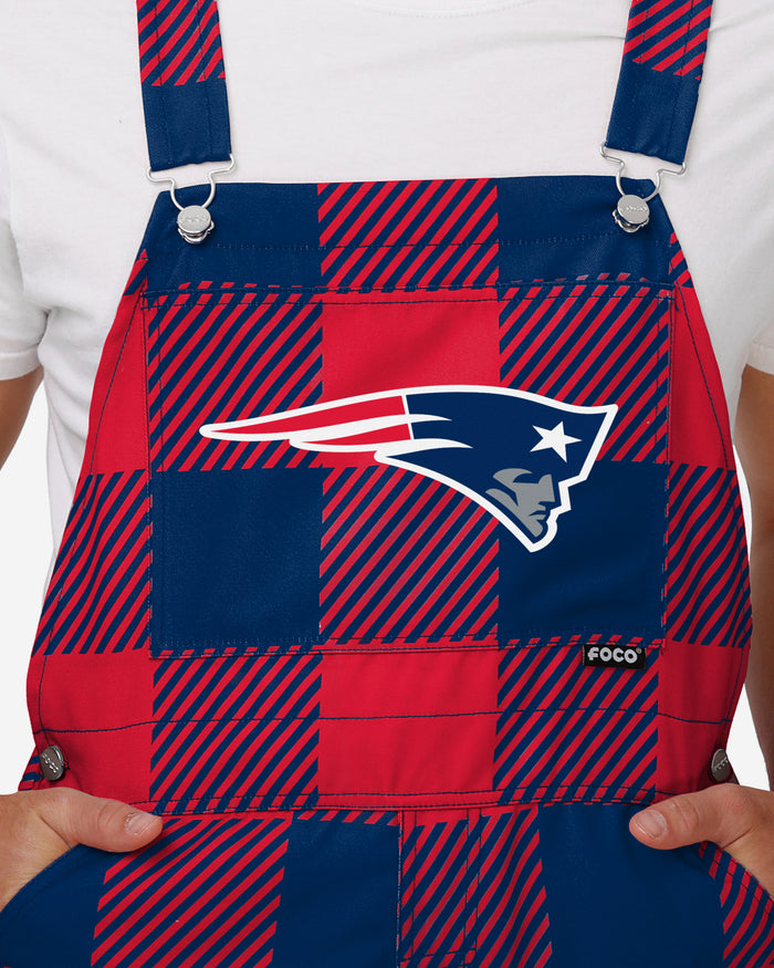 New England Patriots Mens Plaid Bib Dungarees FOCO - FOCO.com | UK & IRE