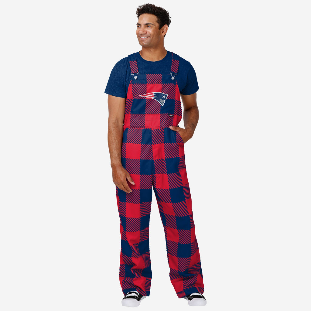 New England Patriots Mens Plaid Bib Dungarees FOCO S - FOCO.com | UK & IRE