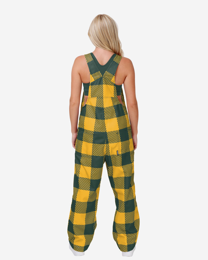 Green Bay Packers Womens Plaid Bib Dungarees FOCO - FOCO.com | UK & IRE