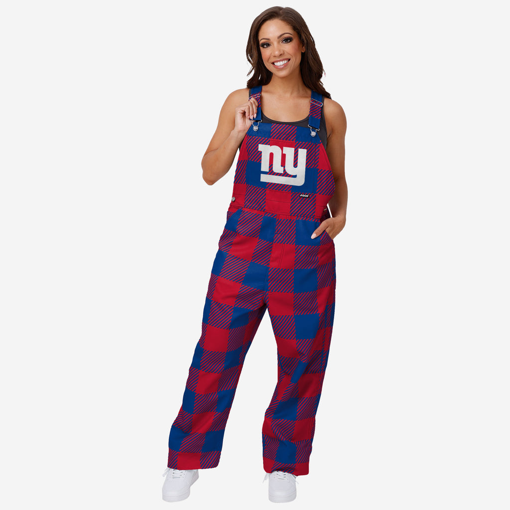 New York Giants Womens Plaid Bib Dungarees FOCO XS - FOCO.com | UK & IRE