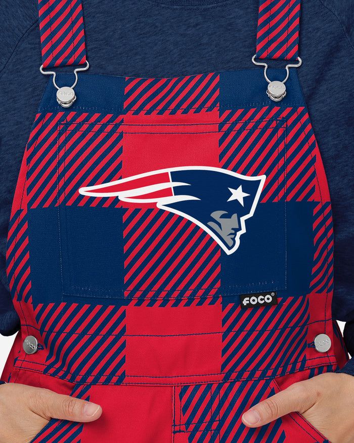 New England Patriots Womens Plaid Bib Dungarees FOCO - FOCO.com | UK & IRE