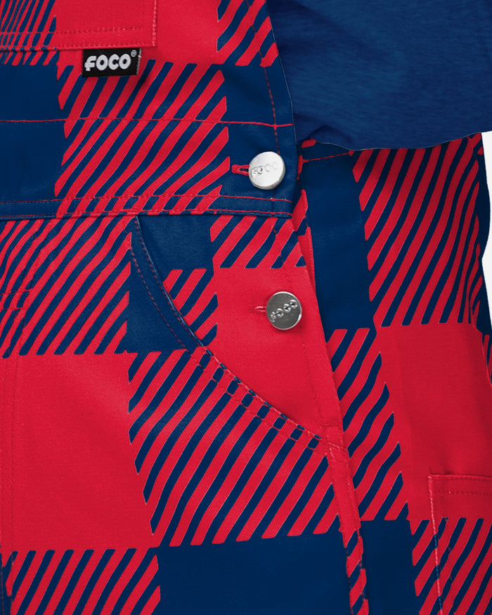 New England Patriots Womens Plaid Bib Dungarees FOCO - FOCO.com | UK & IRE