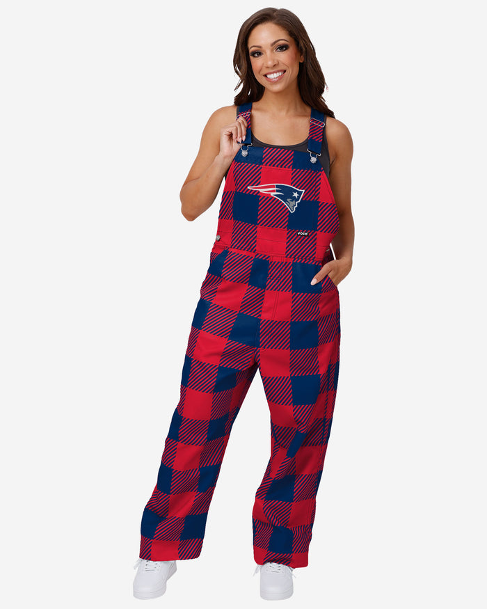 New England Patriots Womens Plaid Bib Dungarees FOCO XS - FOCO.com | UK & IRE