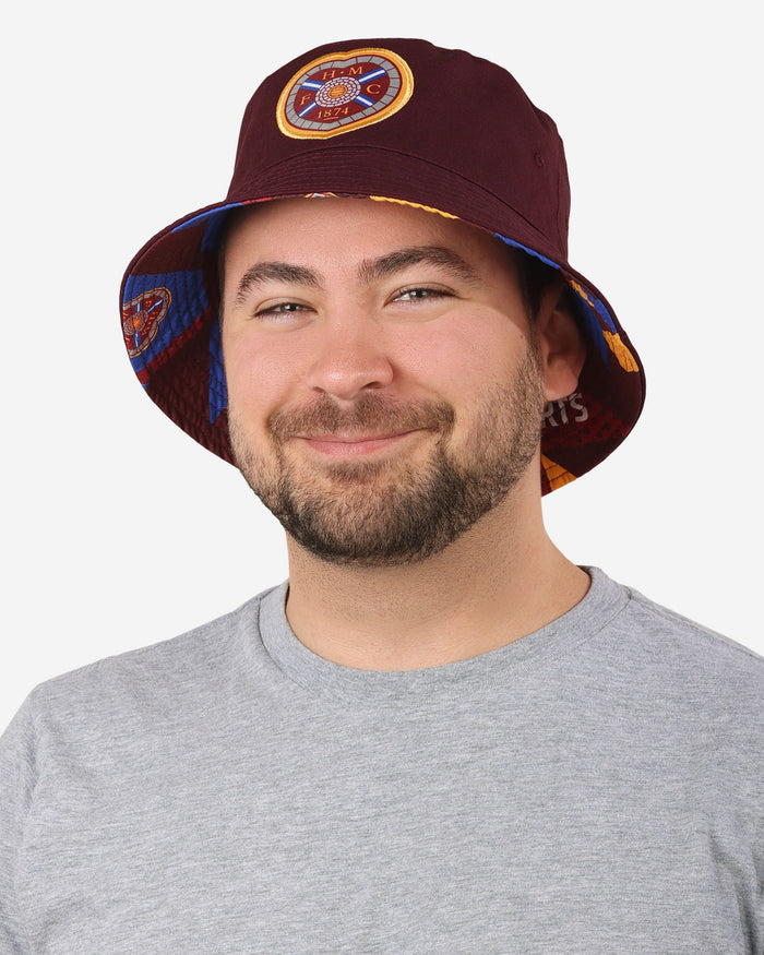 Heart of Midlothian FC Geo Reversible Bucket Hat FOCO - FOCO.com | UK & IRE