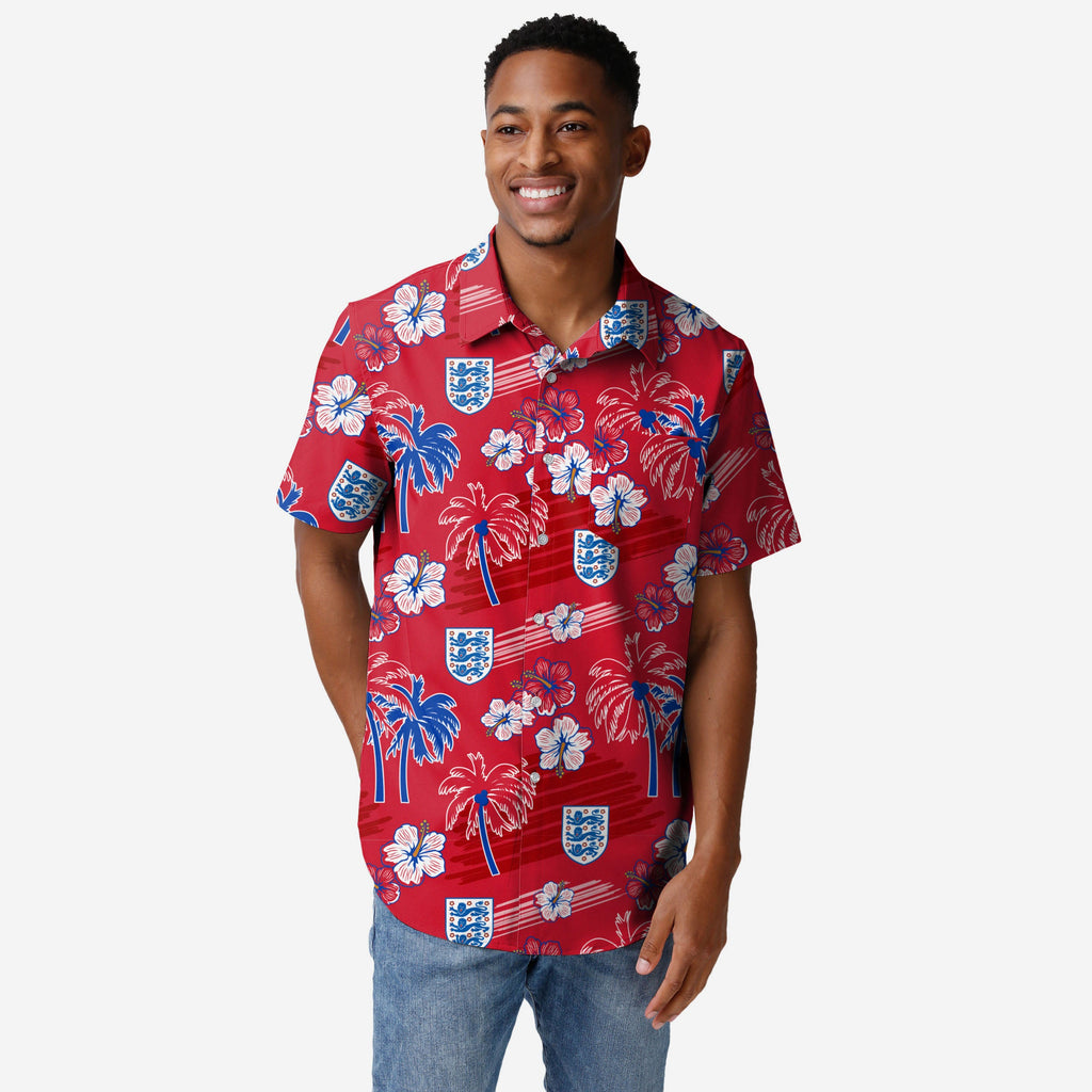 England Islander Tropical Button Up Shirt FOCO S - FOCO.com | UK & IRE