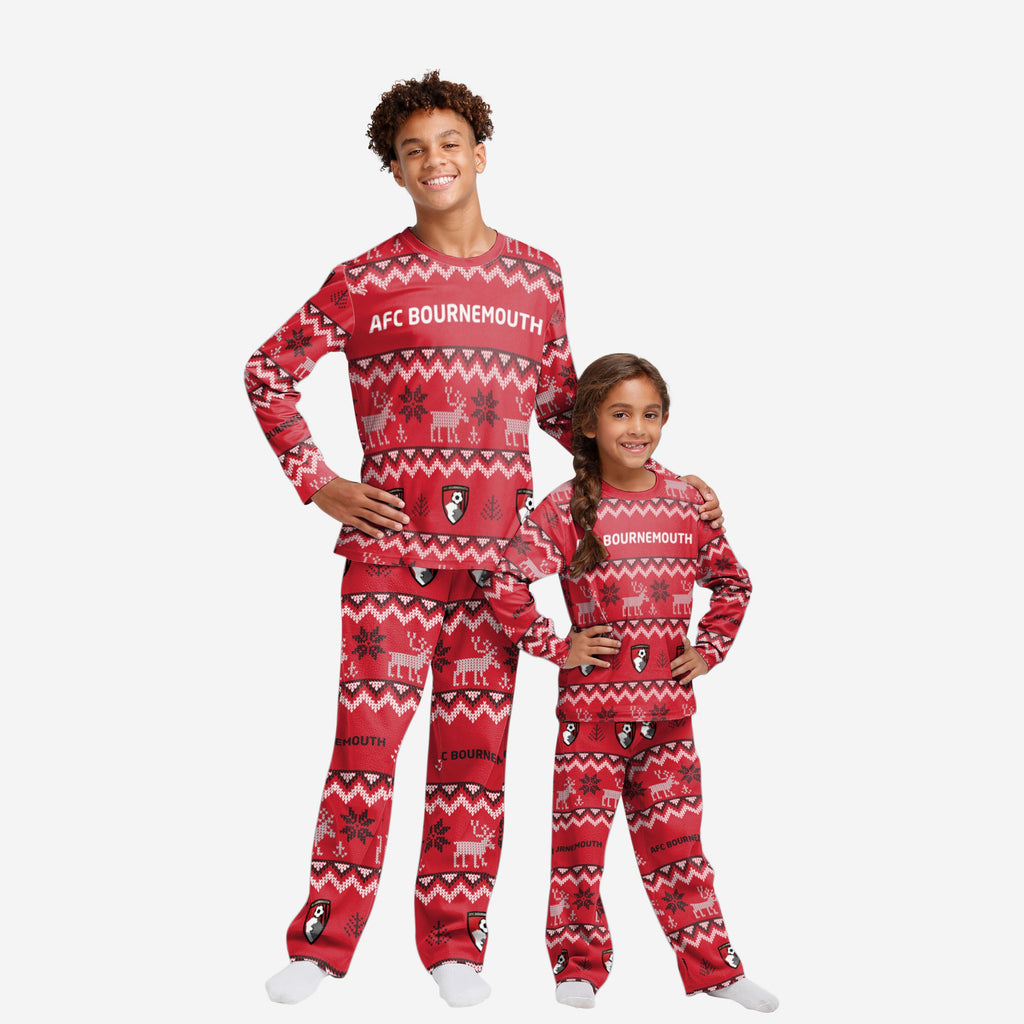 AFC Bournemouth Youth Ugly Pattern Family Holiday Pyjamas FOCO 4 - FOCO.com | UK & IRE