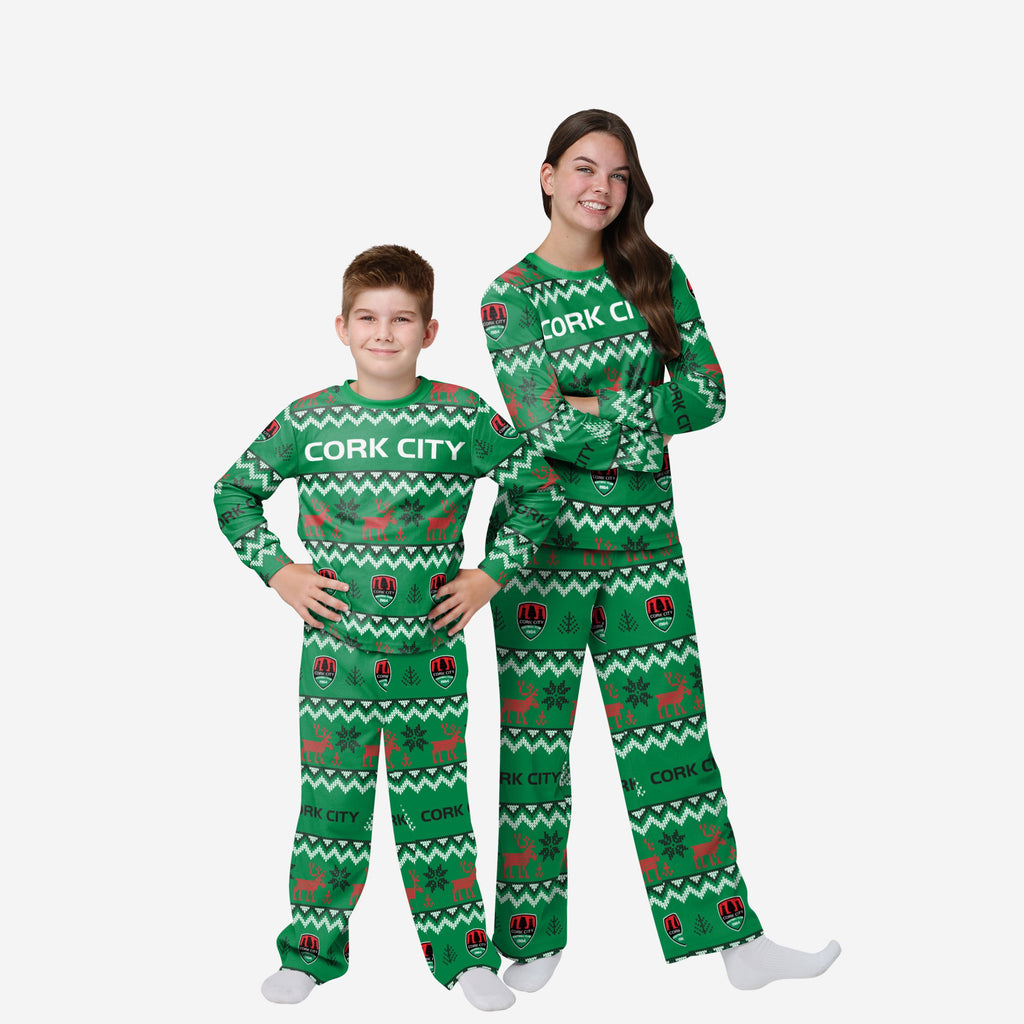 Cork City FC Youth Ugly Pattern Family Holiday Pyjamas FOCO 4 - FOCO.com | UK & IRE