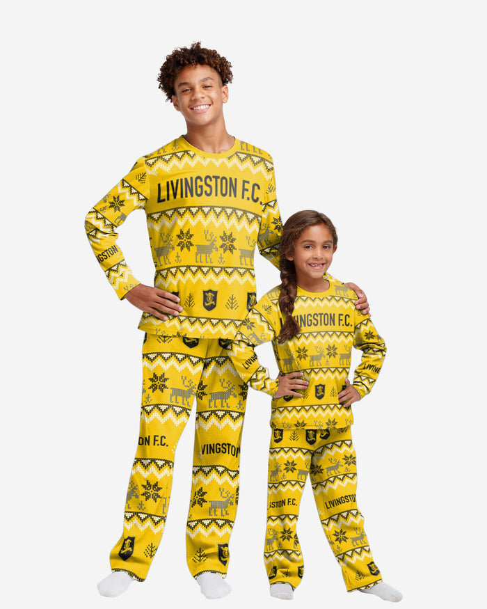 Livingston FC Youth Ugly Pattern Family Holiday Pyjamas FOCO 4 - FOCO.com | UK & IRE