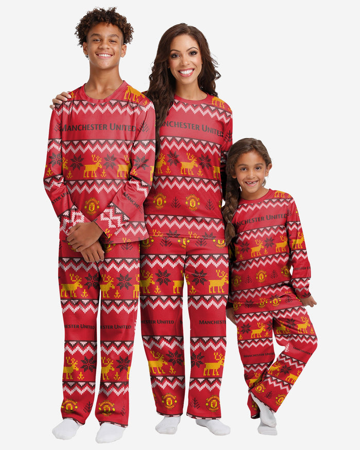 Manchester United FC Youth Ugly Pattern Family Holiday Pyjamas FOCO - FOCO.com | UK & IRE