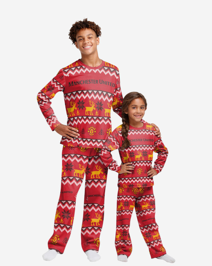 Manchester United FC Youth Ugly Pattern Family Holiday Pyjamas FOCO 4 - FOCO.com | UK & IRE