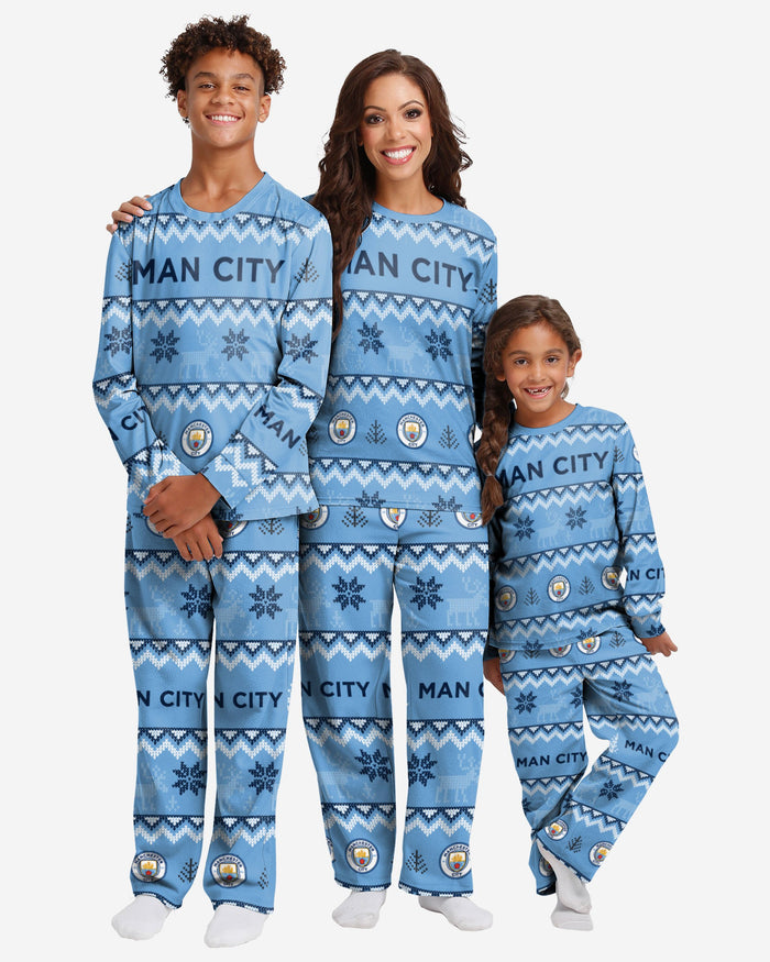 Manchester City FC Youth Ugly Pattern Family Holiday Pyjamas FOCO - FOCO.com | UK & IRE