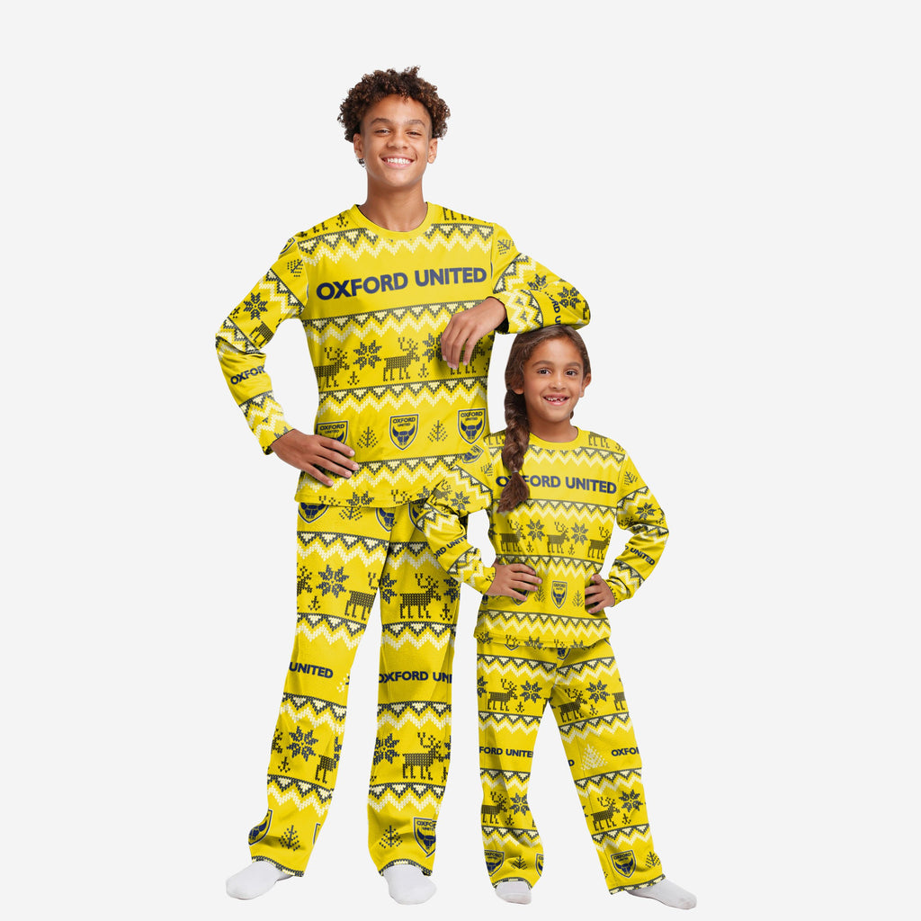 Oxford United FC Youth Ugly Pattern Family Holiday Pyjamas FOCO 4 - FOCO.com | UK & IRE