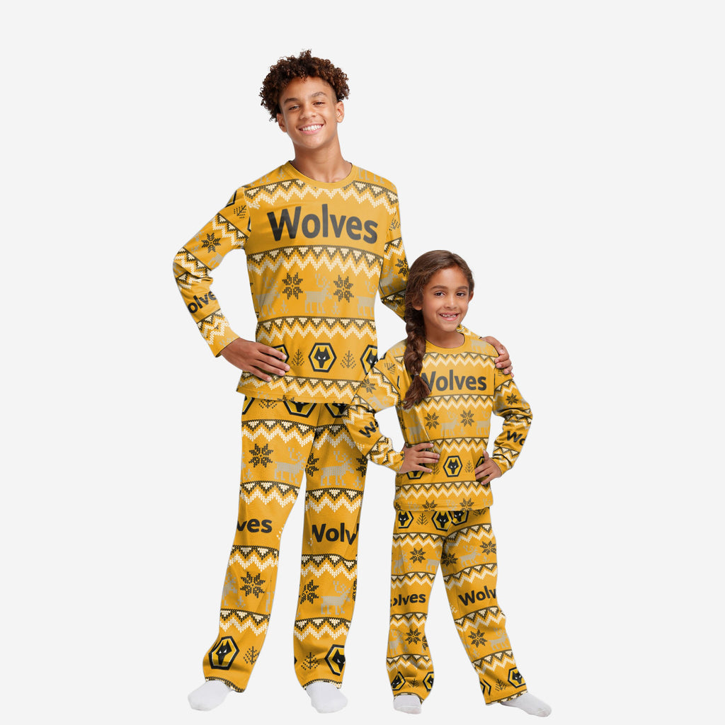 Wolverhampton Wanderers FC Youth Ugly Pattern Family Holiday Pyjamas FOCO 4 - FOCO.com | UK & IRE