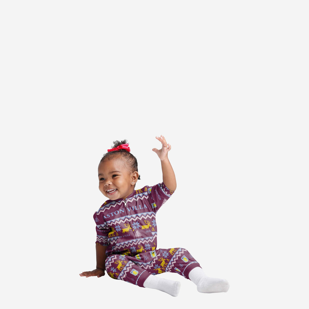 Aston Villa FC Infant Ugly Pattern Family Holiday Pyjamas FOCO 12M - FOCO.com | UK & IRE