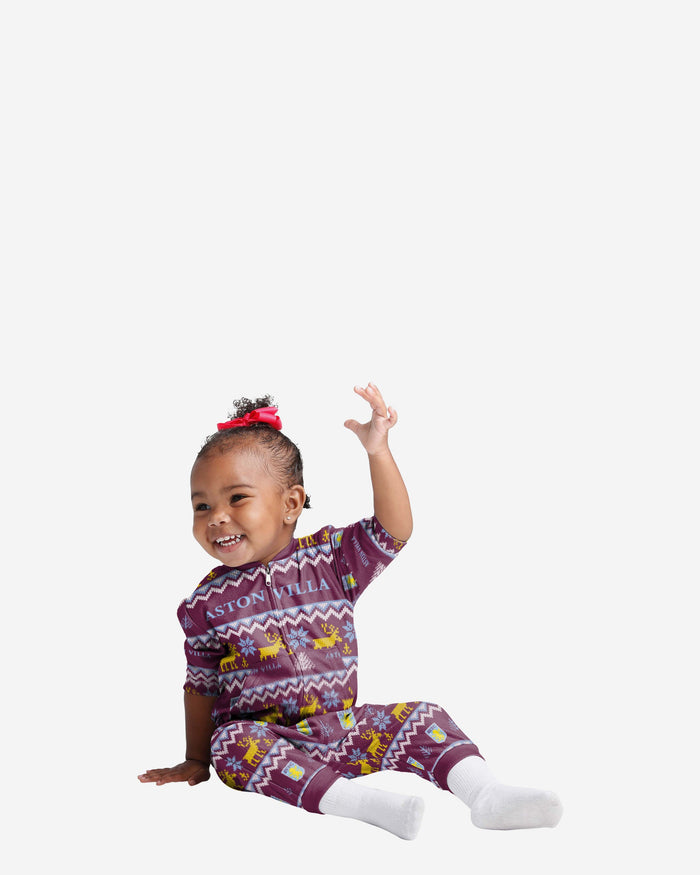Aston Villa FC Infant Ugly Pattern Family Holiday Pyjamas FOCO 12M - FOCO.com | UK & IRE