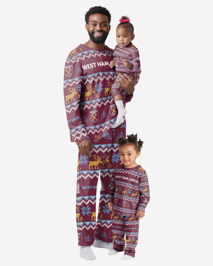 West Ham United FC Toddler Ugly Pattern Family Holiday Pyjamas FOCO - FOCO.com | UK & IRE