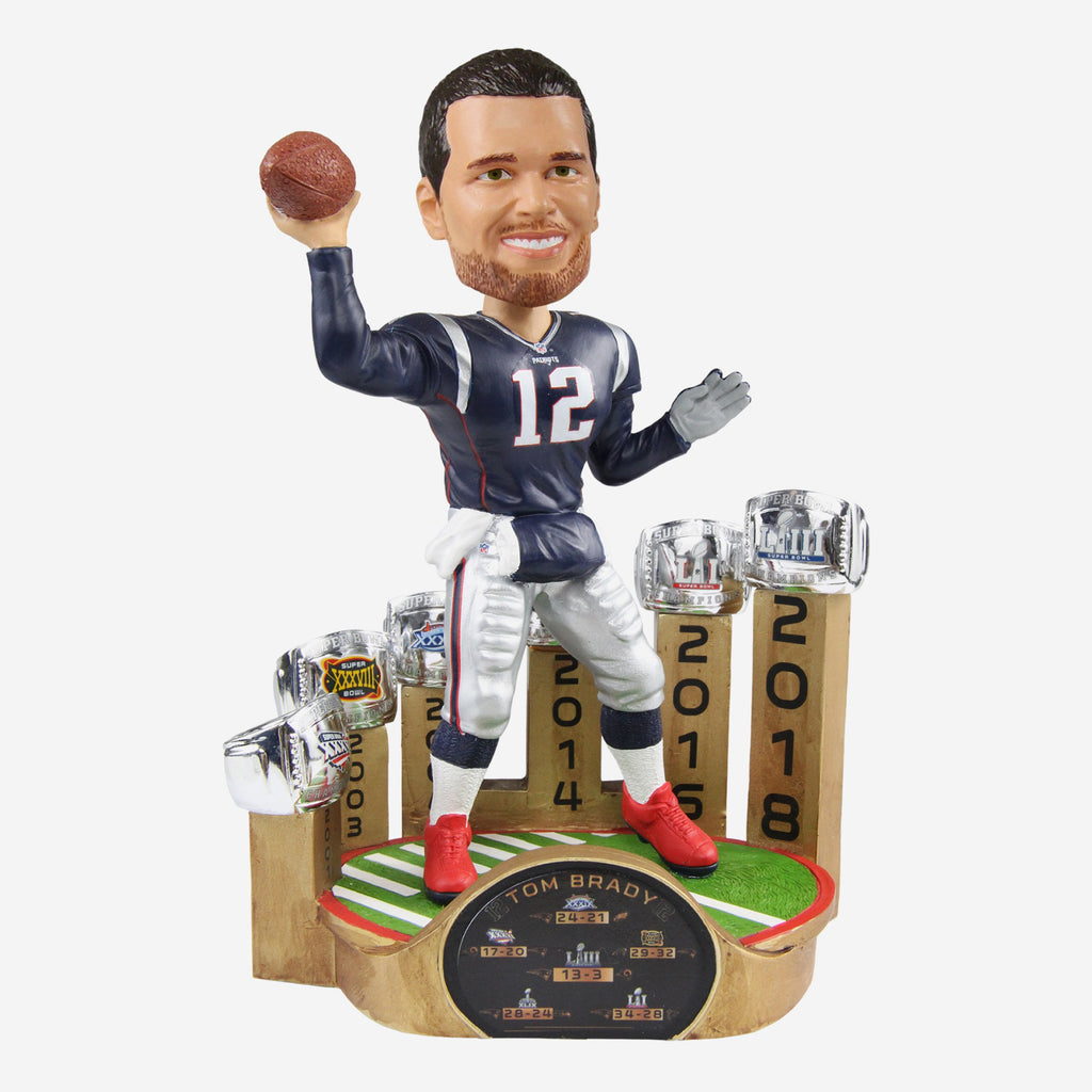 Tom Brady New England Patriots 6X Super Bowl Champion Bobblehead FOCO - FOCO.com | UK & IRE