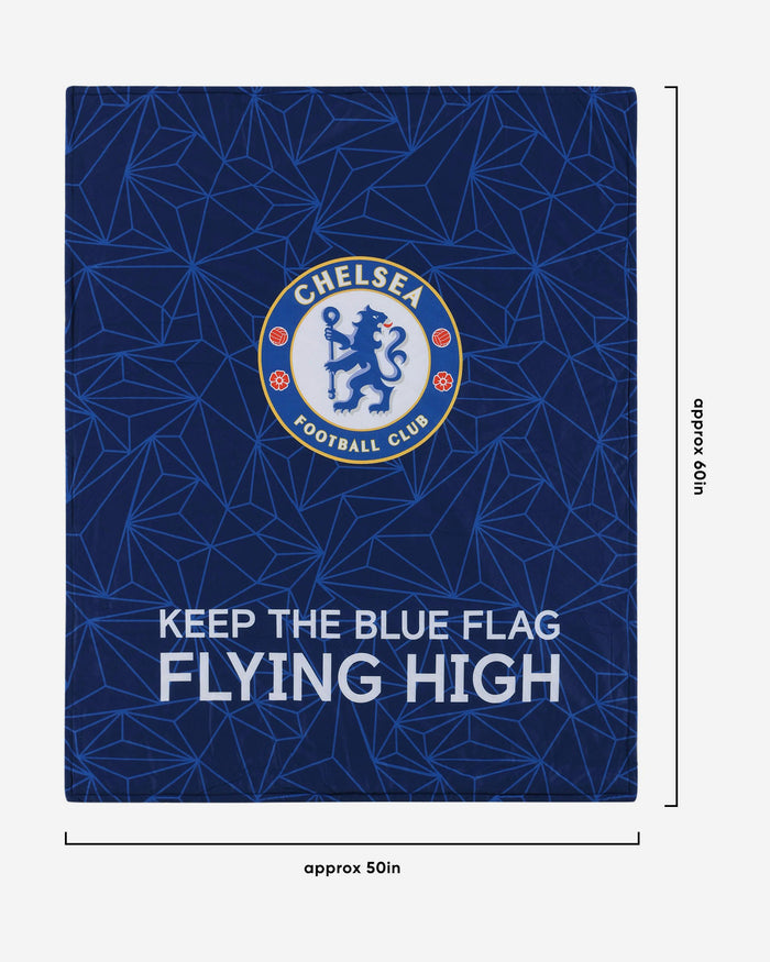 Chelsea FC Slogan Sherpa Plush Throw Blanket FOCO - FOCO.com | UK & IRE