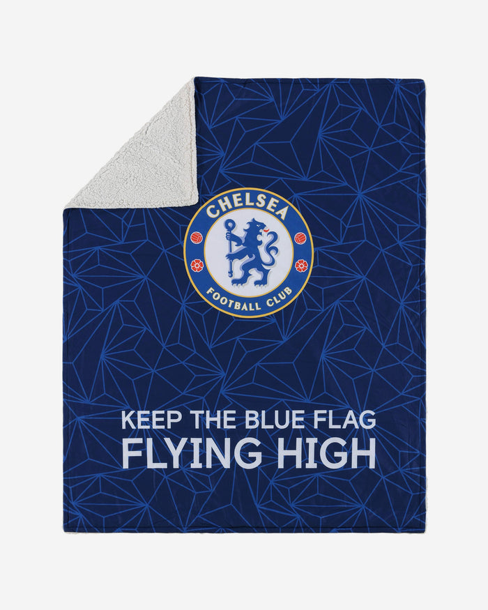 Chelsea FC Slogan Sherpa Plush Throw Blanket FOCO - FOCO.com | UK & IRE
