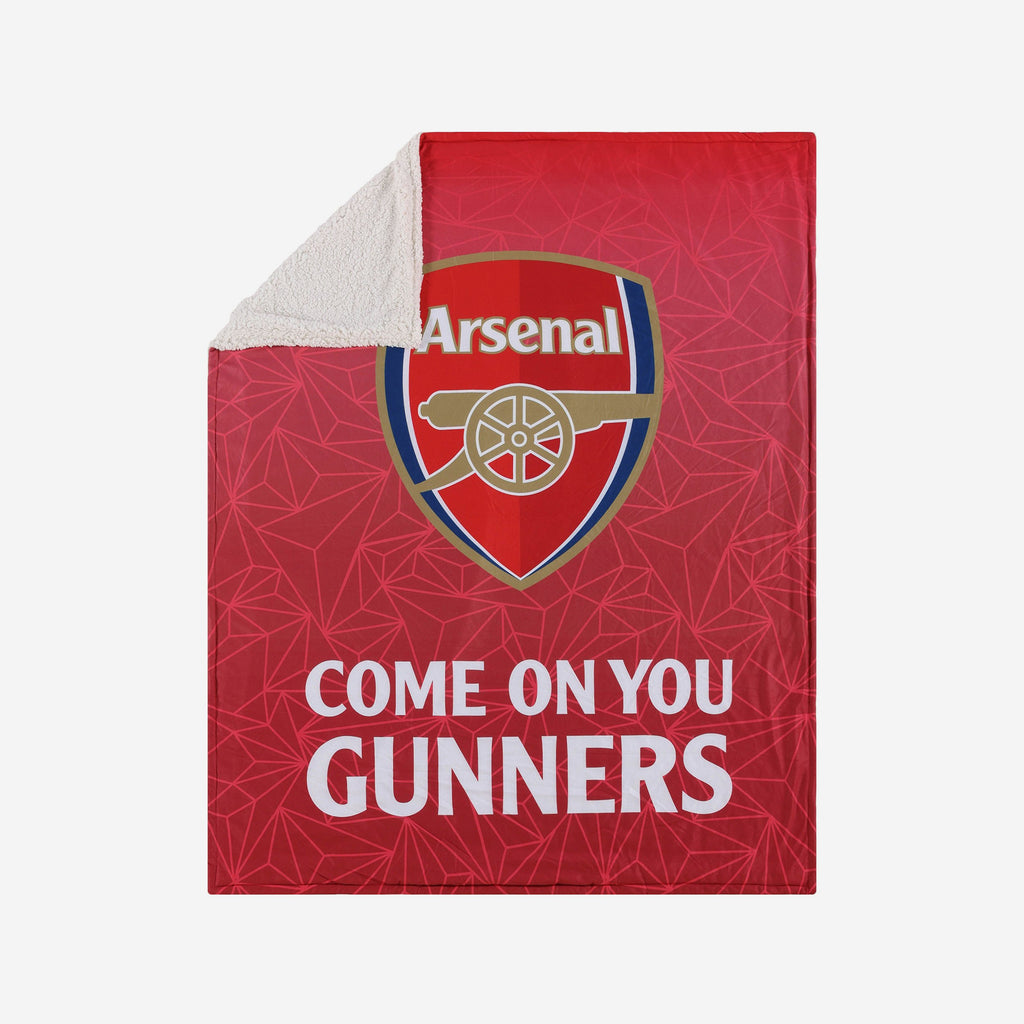 Arsenal FC Slogan Sherpa Plush Throw Blanket FOCO - FOCO.com | UK & IRE