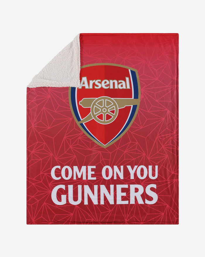 Arsenal FC Slogan Sherpa Plush Throw Blanket FOCO - FOCO.com | UK & IRE