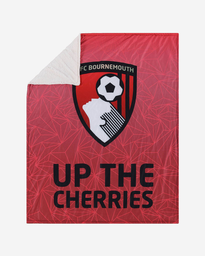 AFC Bournemouth Slogan Sherpa Plush Throw Blanket FOCO - FOCO.com | UK & IRE