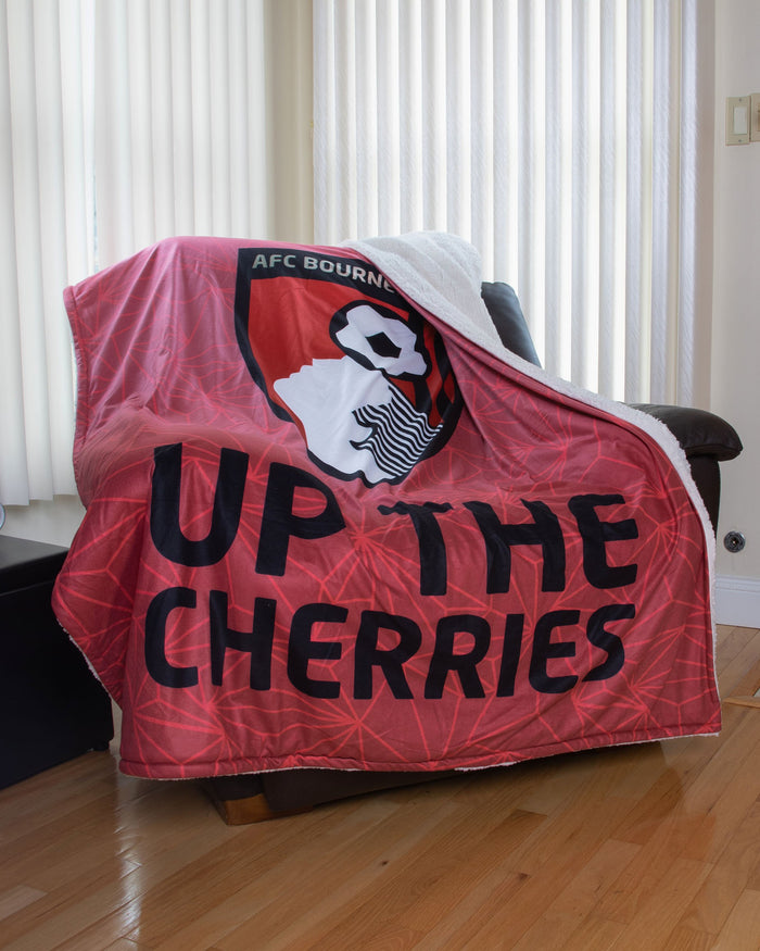 AFC Bournemouth Slogan Sherpa Plush Throw Blanket FOCO - FOCO.com | UK & IRE
