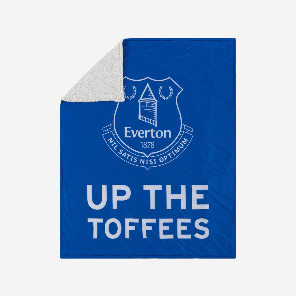 Everton FC Slogan Sherpa Plush Throw Blanket FOCO - FOCO.com | UK & IRE