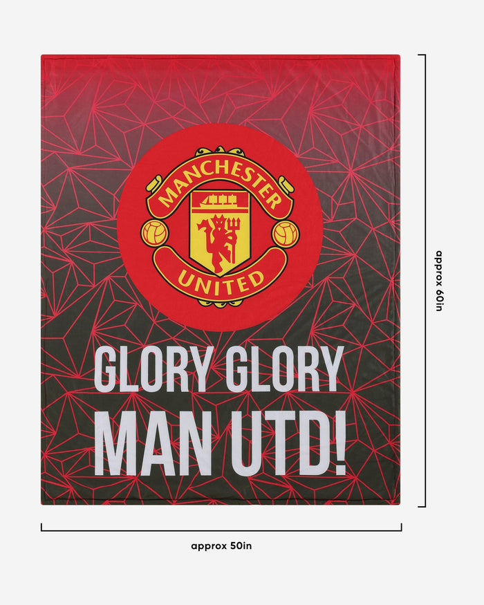 Manchester United FC Slogan Sherpa Plush Throw Blanket FOCO - FOCO.com | UK & IRE