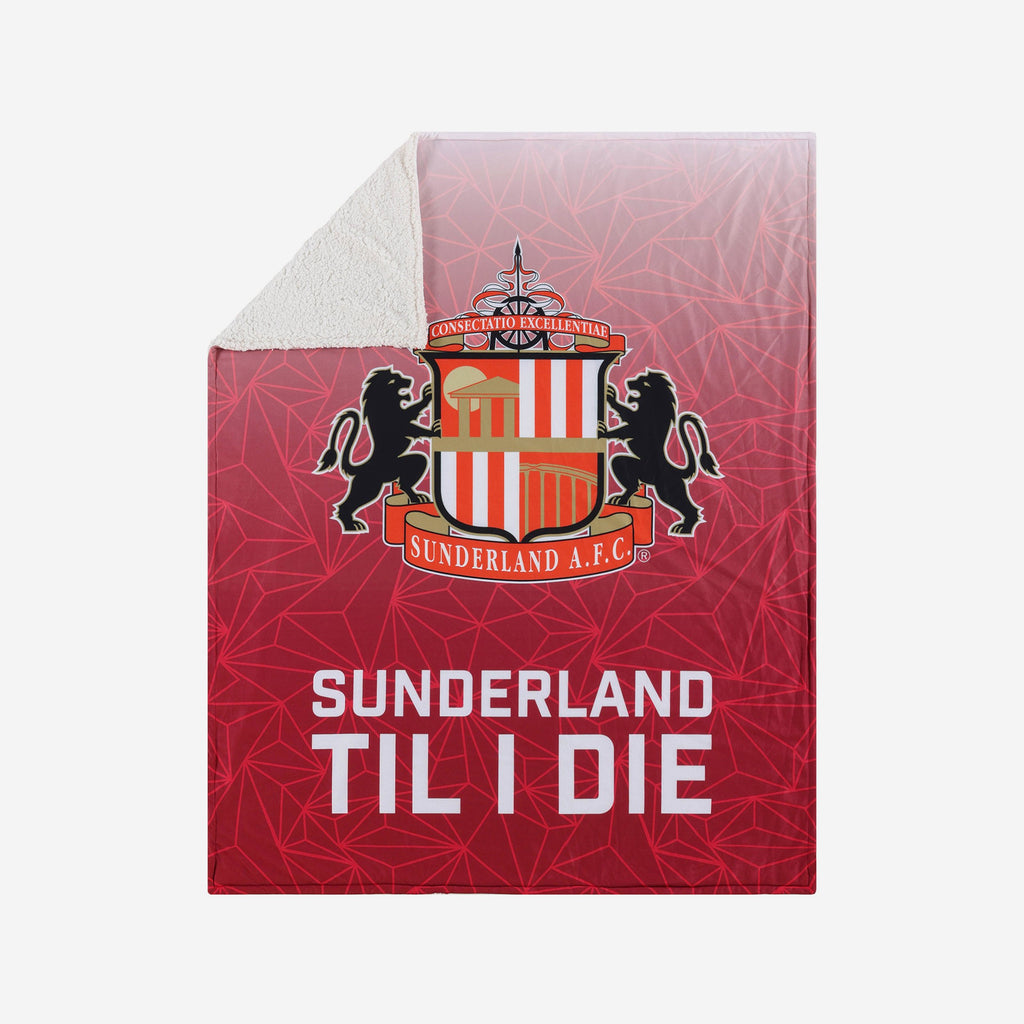 Sunderland AFC Slogan Sherpa Plush Throw Blanket FOCO - FOCO.com | UK & IRE