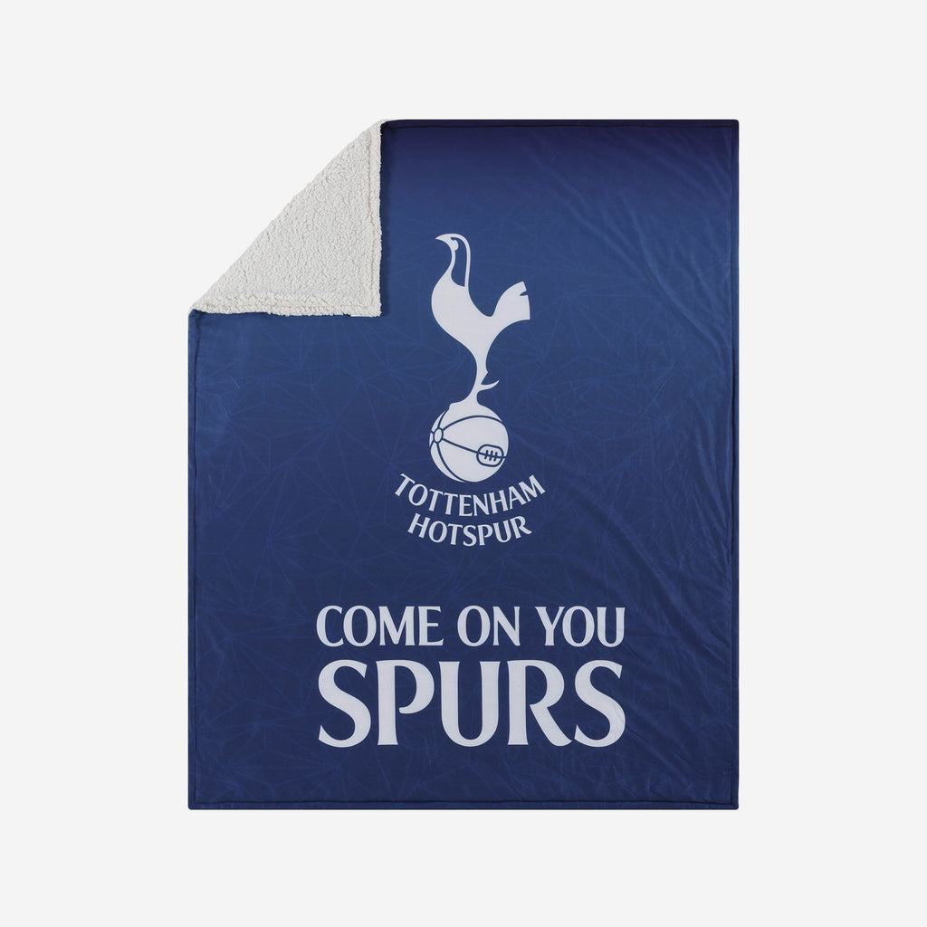 Tottenham Hotspur Slogan Sherpa Plush Throw Blanket FOCO - FOCO.com | UK & IRE
