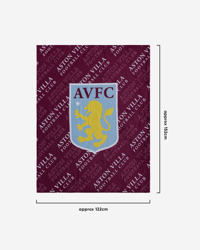 Aston Villa FC Original Supreme Slumber Plush Throw Blanket FOCO - FOCO.com | UK & IRE