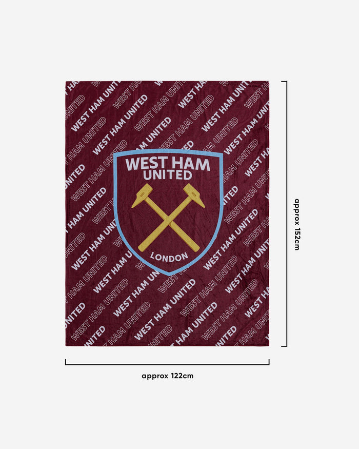 West Ham United FC Supreme Slumber Plush Throw Blanket FOCO - FOCO.com | UK & IRE