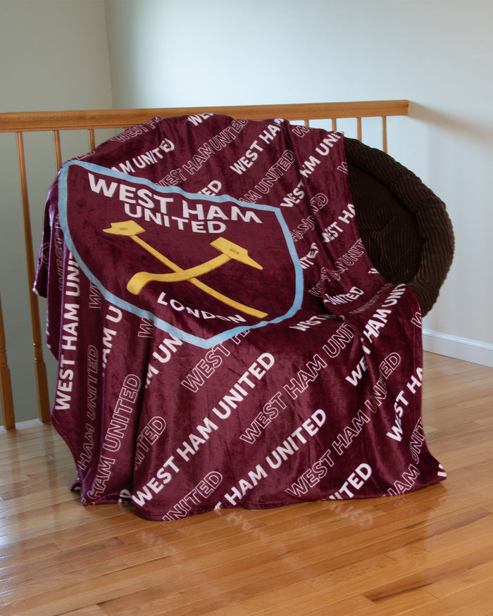 West Ham United FC Supreme Slumber Plush Throw Blanket FOCO - FOCO.com | UK & IRE