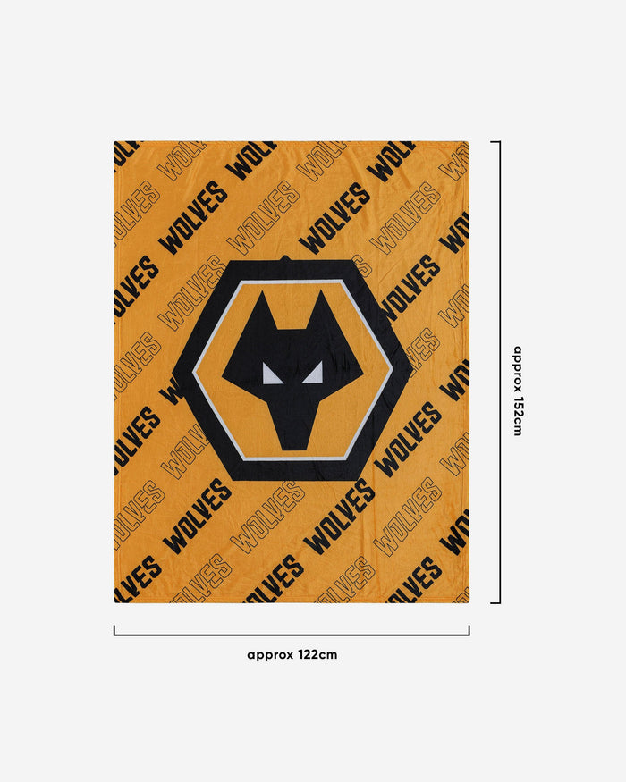 Wolverhampton Wanderers FC Supreme Slumber Plush Throw Blanket FOCO - FOCO.com | UK & IRE