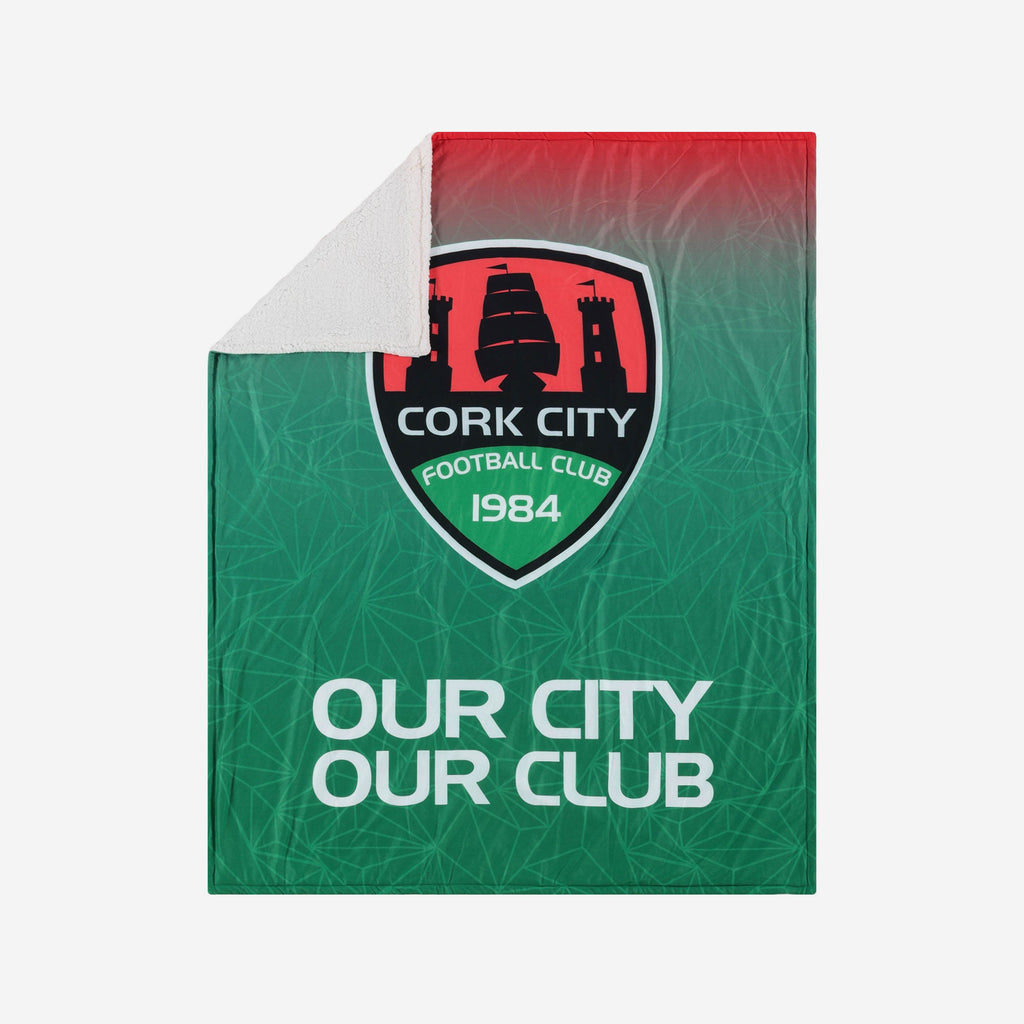 Cork City FC Slogan Sherpa Plush Throw Blanket FOCO - FOCO.com | UK & IRE