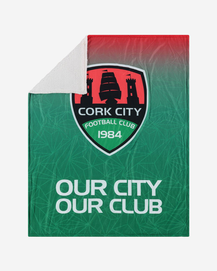 Cork City FC Slogan Sherpa Plush Throw Blanket FOCO - FOCO.com | UK & IRE