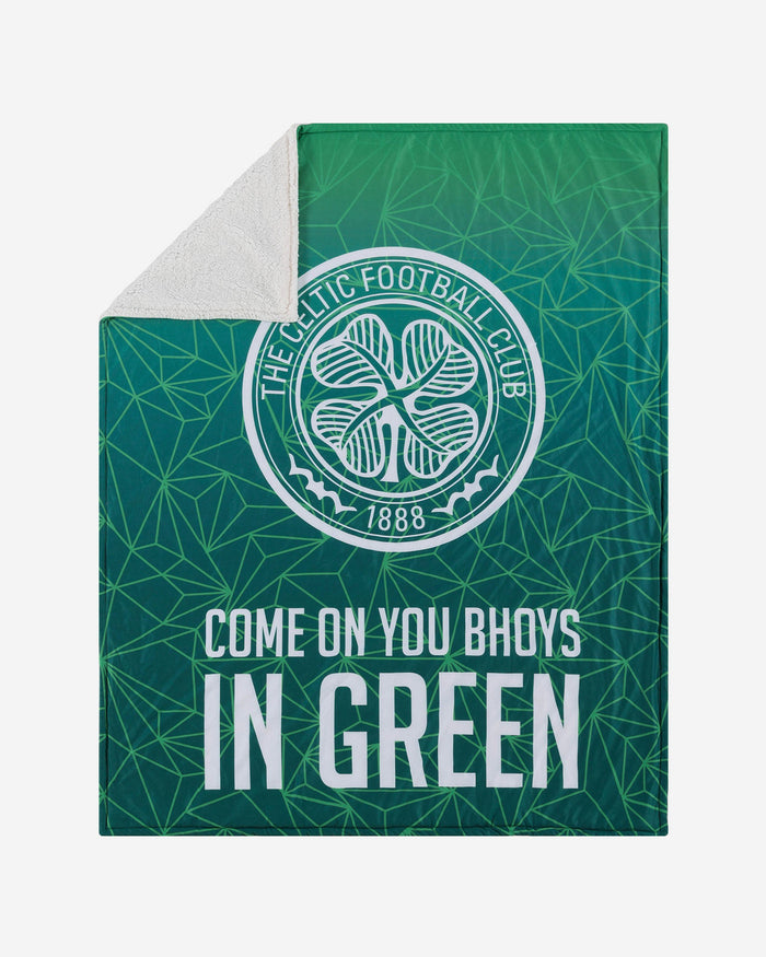 Celtic FC Slogan Sherpa Plush Throw Blanket FOCO - FOCO.com | UK & IRE