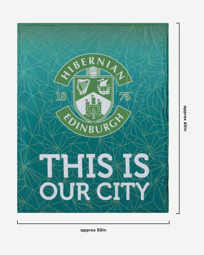 Hibernian FC Slogan Sherpa Plush Throw Blanket FOCO - FOCO.com | UK & IRE