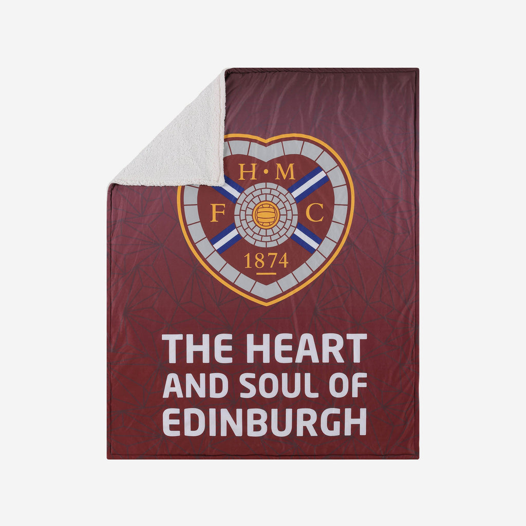 Heart Of Midlothian FC Slogan Sherpa Plush Throw Blanket FOCO - FOCO.com | UK & IRE